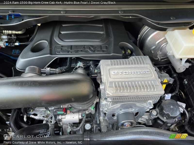 Hydro Blue Pearl / Diesel Gray/Black 2024 Ram 1500 Big Horn Crew Cab 4x4