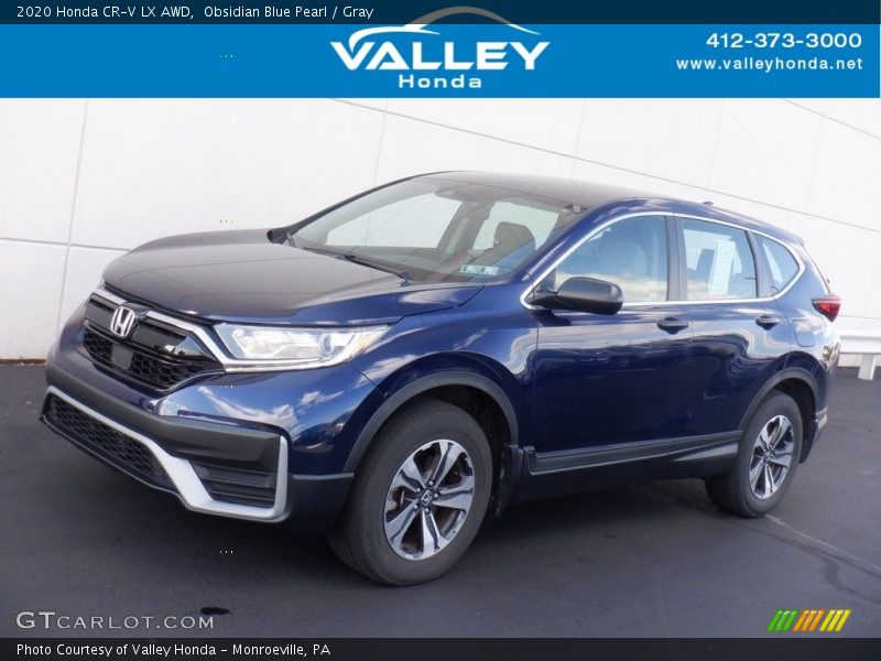 Obsidian Blue Pearl / Gray 2020 Honda CR-V LX AWD