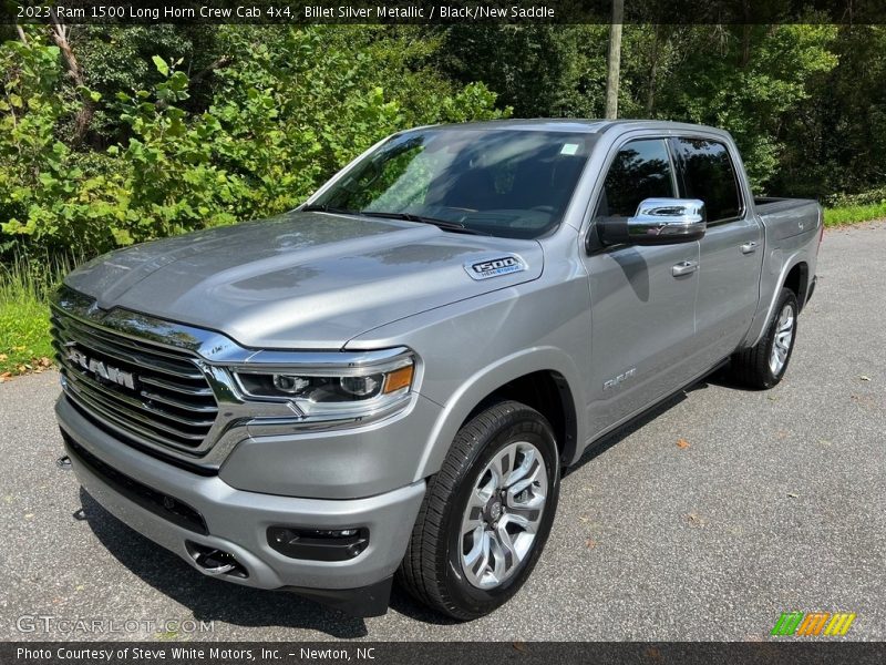 Billet Silver Metallic / Black/New Saddle 2023 Ram 1500 Long Horn Crew Cab 4x4