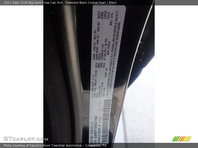 Diamond Black Crystal Pearl / Black 2021 Ram 1500 Big Horn Crew Cab 4x4