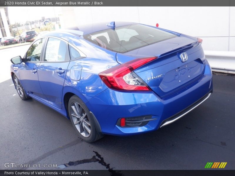 Aegean Blue Metallic / Black 2020 Honda Civic EX Sedan