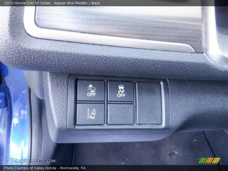 Aegean Blue Metallic / Black 2020 Honda Civic EX Sedan