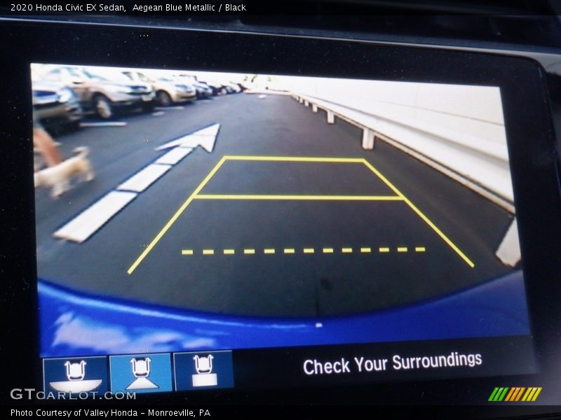 Aegean Blue Metallic / Black 2020 Honda Civic EX Sedan