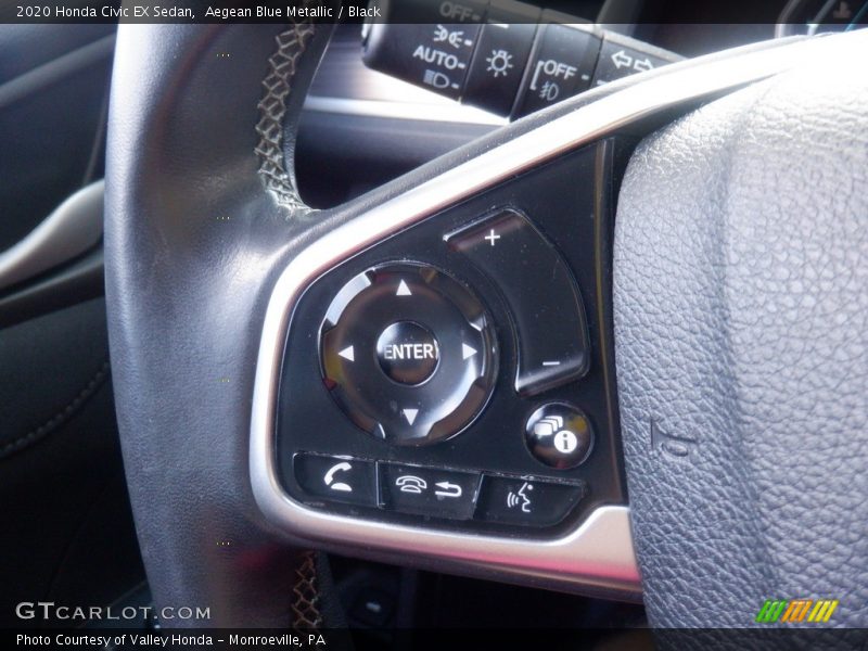 Aegean Blue Metallic / Black 2020 Honda Civic EX Sedan