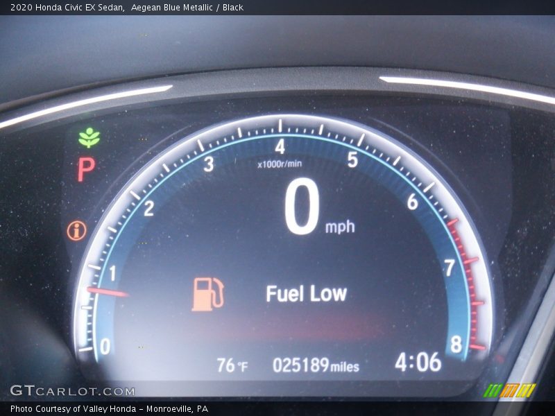 Aegean Blue Metallic / Black 2020 Honda Civic EX Sedan