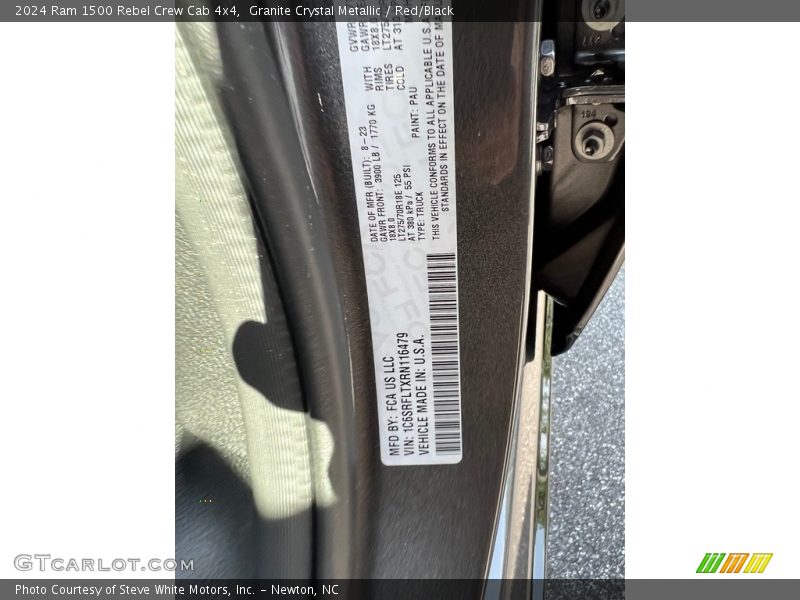 2024 1500 Rebel Crew Cab 4x4 Granite Crystal Metallic Color Code PAU