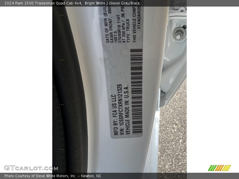 Bright White / Diesel Gray/Black 2024 Ram 1500 Tradesman Quad Cab 4x4