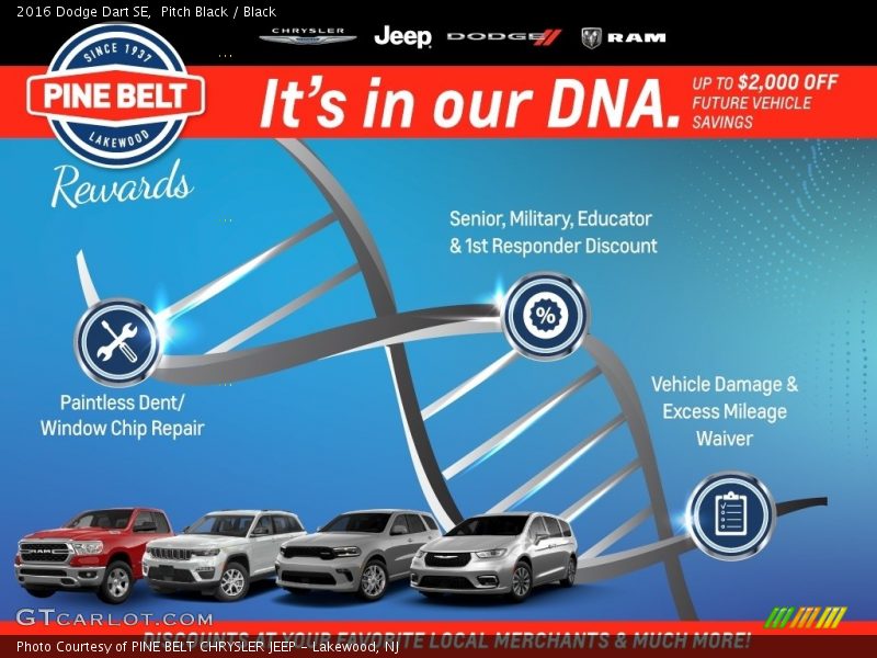 Pitch Black / Black 2016 Dodge Dart SE