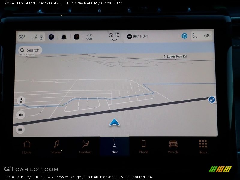 Navigation of 2024 Grand Cherokee 4XE