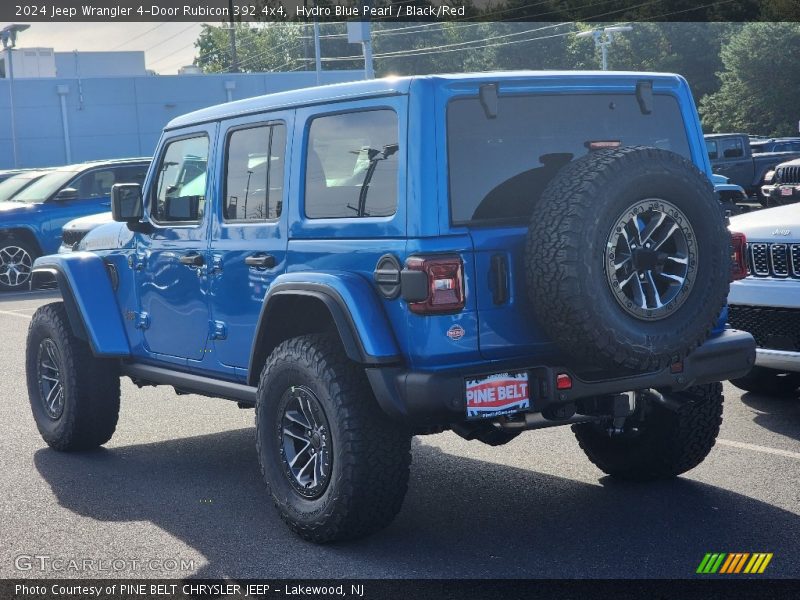 Hydro Blue Pearl / Black/Red 2024 Jeep Wrangler 4-Door Rubicon 392 4x4