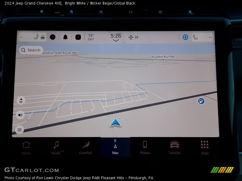 Navigation of 2024 Grand Cherokee 4XE