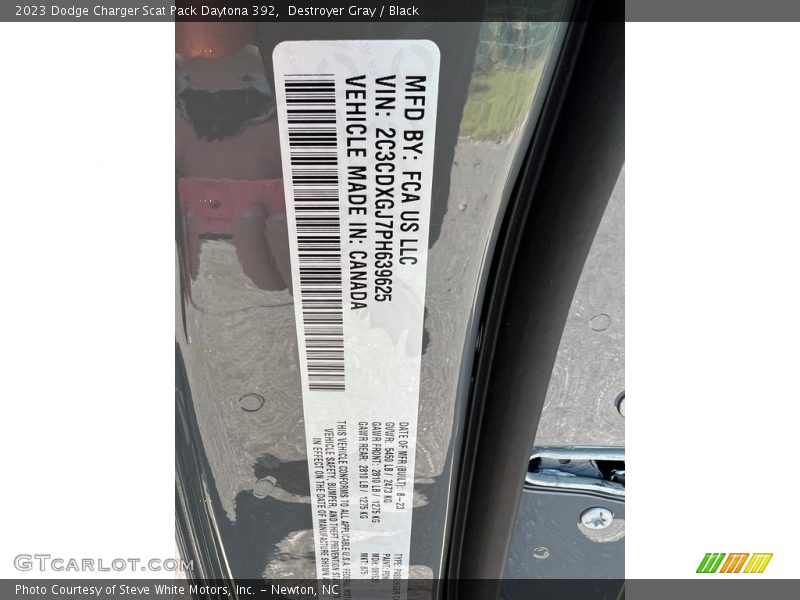 Destroyer Gray / Black 2023 Dodge Charger Scat Pack Daytona 392