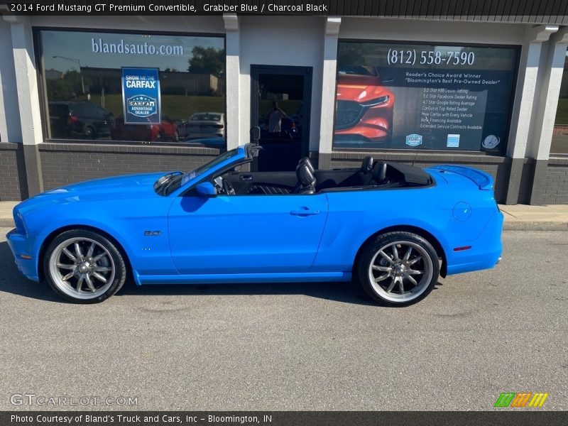 Grabber Blue / Charcoal Black 2014 Ford Mustang GT Premium Convertible