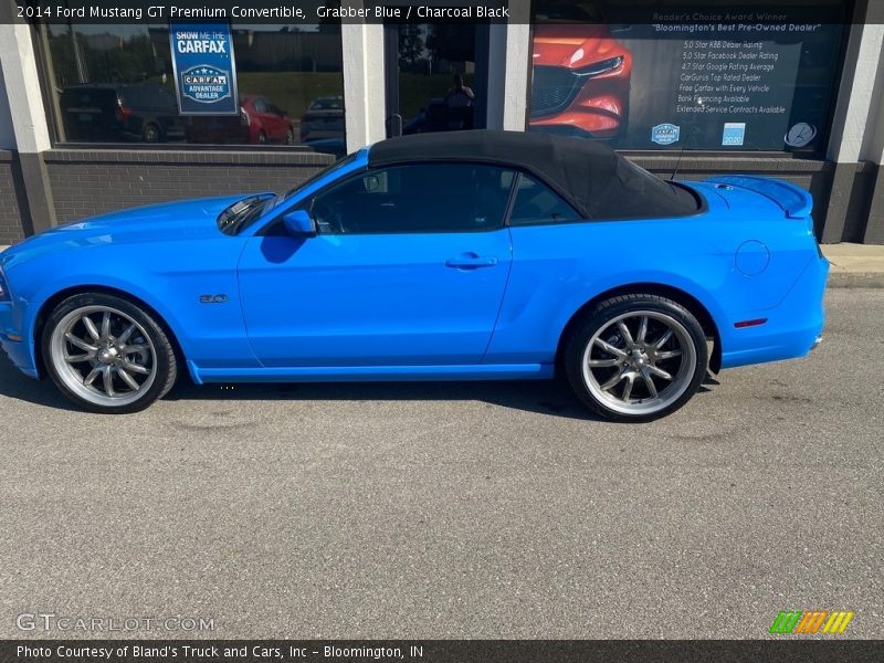 Grabber Blue / Charcoal Black 2014 Ford Mustang GT Premium Convertible