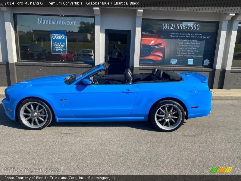 Grabber Blue / Charcoal Black 2014 Ford Mustang GT Premium Convertible