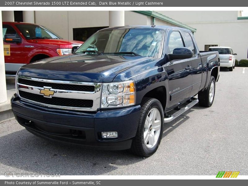 Dark Blue Metallic / Light Cashmere 2007 Chevrolet Silverado 1500 LTZ Extended Cab