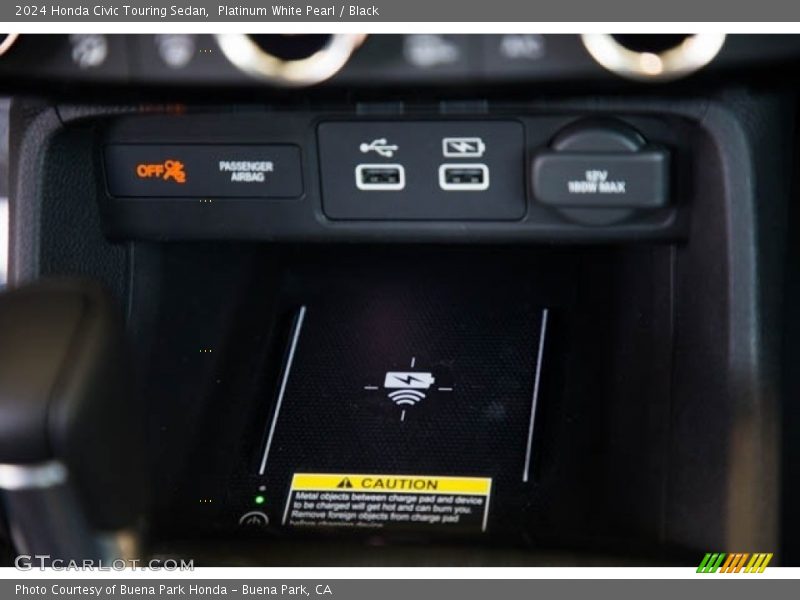 Platinum White Pearl / Black 2024 Honda Civic Touring Sedan