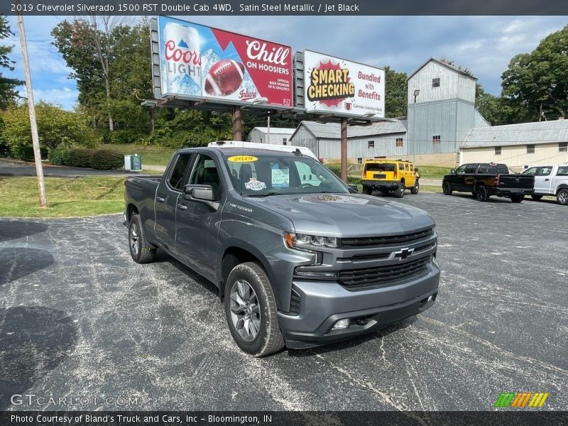Satin Steel Metallic / Jet Black 2019 Chevrolet Silverado 1500 RST Double Cab 4WD
