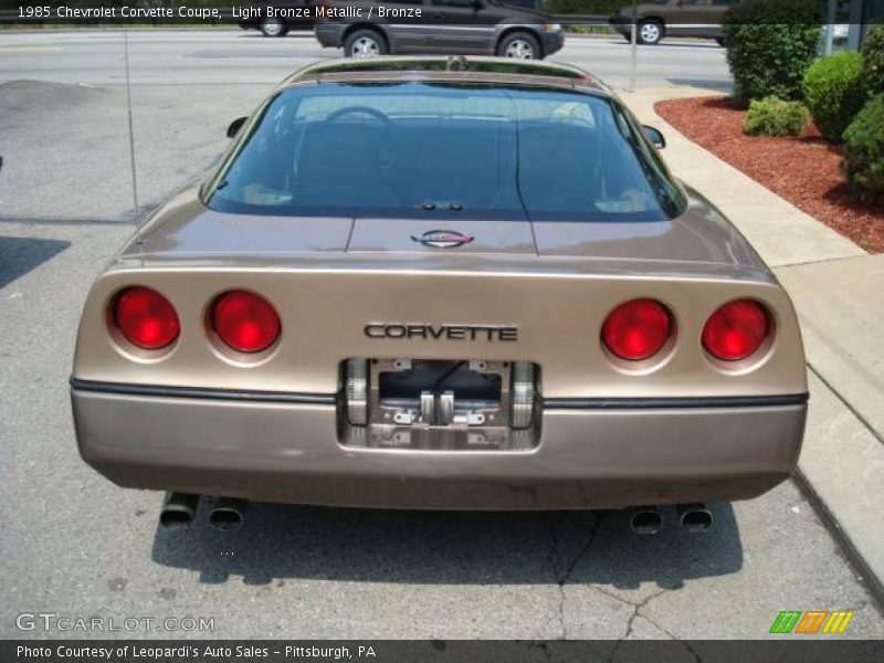 Light Bronze Metallic / Bronze 1985 Chevrolet Corvette Coupe