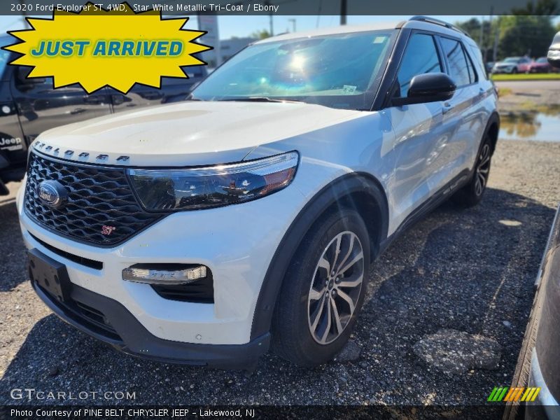 Star White Metallic Tri-Coat / Ebony 2020 Ford Explorer ST 4WD