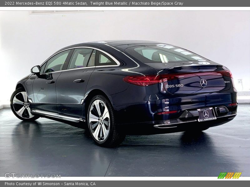 Twilight Blue Metallic / Macchiato Beige/Space Gray 2022 Mercedes-Benz EQS 580 4Matic Sedan
