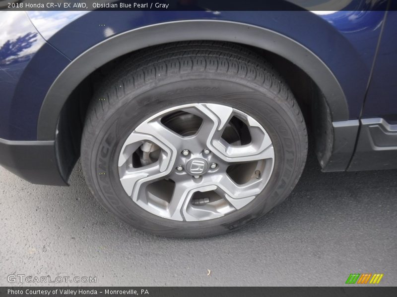 Obsidian Blue Pearl / Gray 2018 Honda CR-V EX AWD