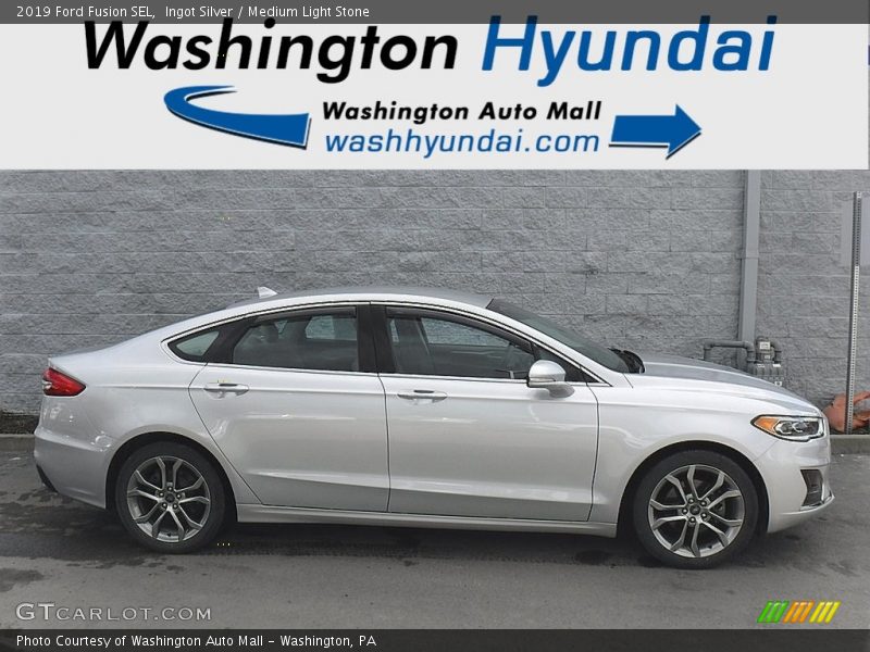 Ingot Silver / Medium Light Stone 2019 Ford Fusion SEL