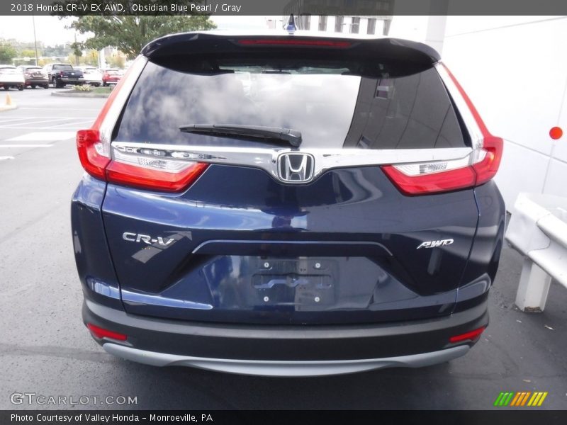 Obsidian Blue Pearl / Gray 2018 Honda CR-V EX AWD