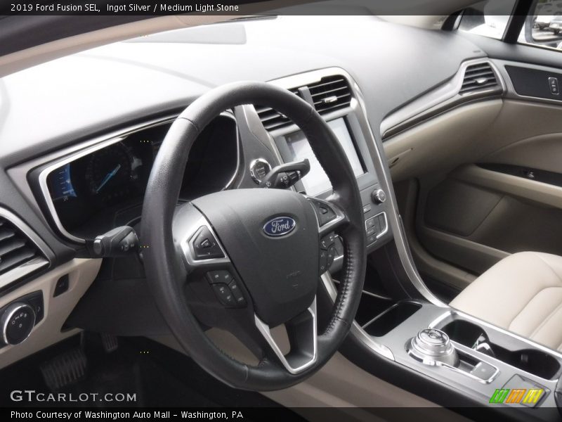 Ingot Silver / Medium Light Stone 2019 Ford Fusion SEL