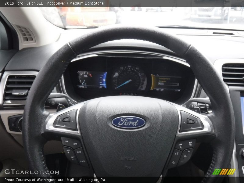 Ingot Silver / Medium Light Stone 2019 Ford Fusion SEL