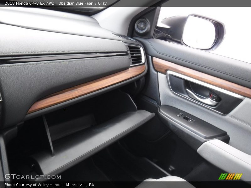 Obsidian Blue Pearl / Gray 2018 Honda CR-V EX AWD
