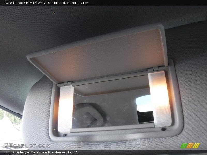 Obsidian Blue Pearl / Gray 2018 Honda CR-V EX AWD