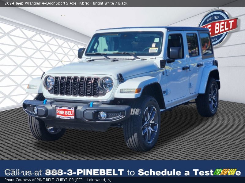 Bright White / Black 2024 Jeep Wrangler 4-Door Sport S 4xe Hybrid
