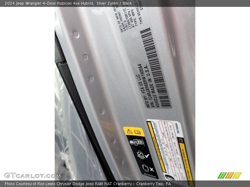Silver Zynith / Black 2024 Jeep Wrangler 4-Door Rubicon 4xe Hybrid