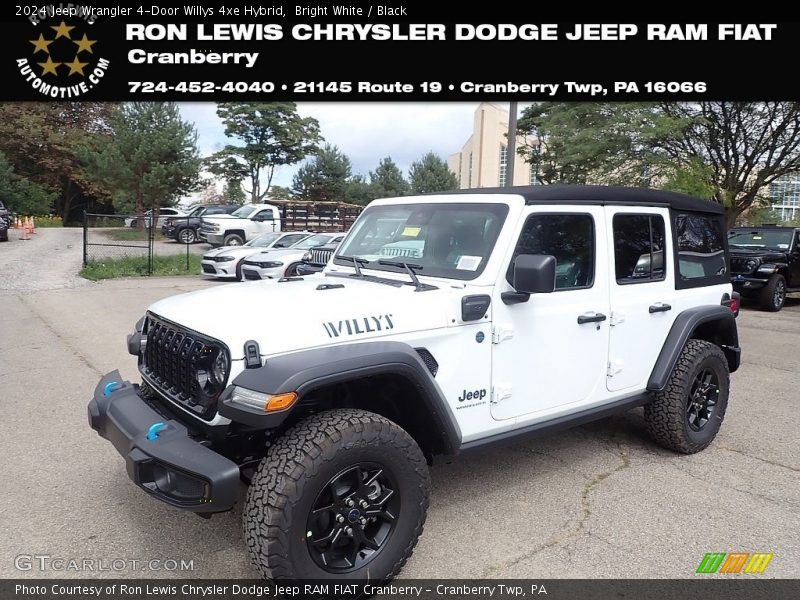 Bright White / Black 2024 Jeep Wrangler 4-Door Willys 4xe Hybrid
