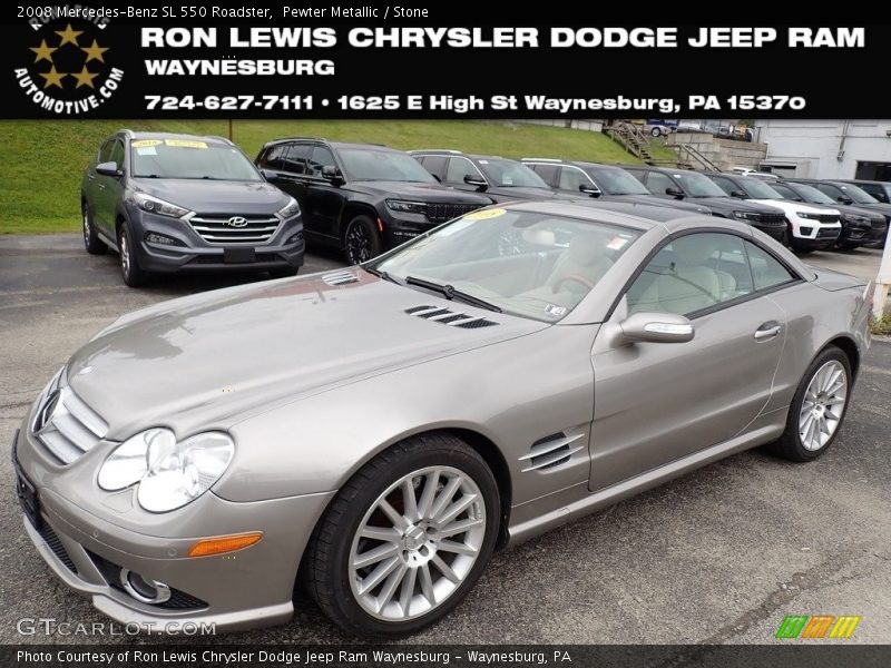 Pewter Metallic / Stone 2008 Mercedes-Benz SL 550 Roadster