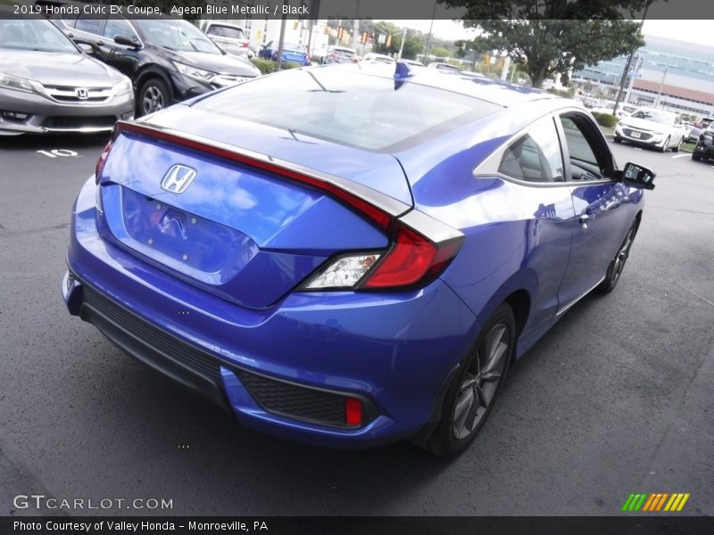 Agean Blue Metallic / Black 2019 Honda Civic EX Coupe