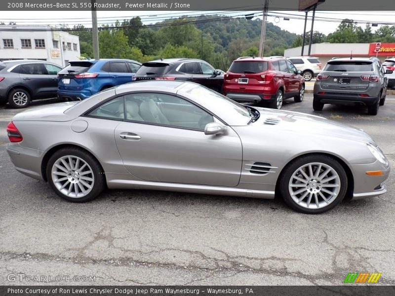 Pewter Metallic / Stone 2008 Mercedes-Benz SL 550 Roadster