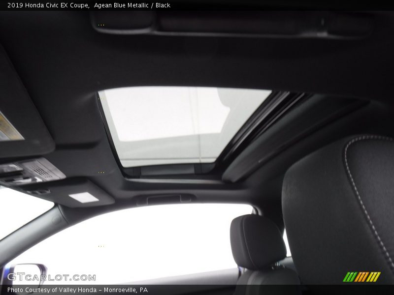 Agean Blue Metallic / Black 2019 Honda Civic EX Coupe