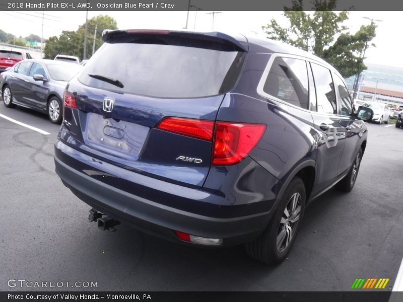 Obsidian Blue Pearl / Gray 2018 Honda Pilot EX-L AWD