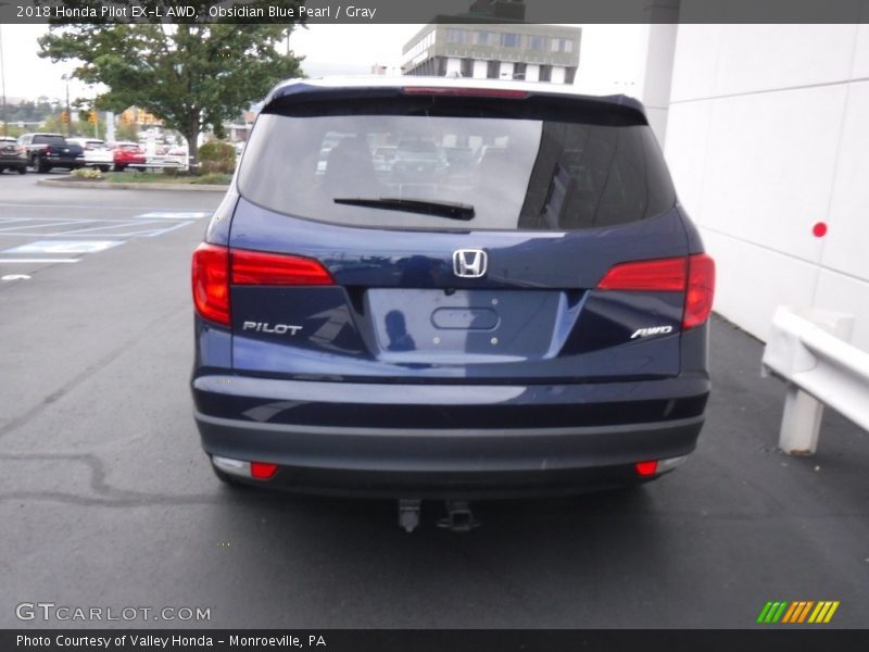 Obsidian Blue Pearl / Gray 2018 Honda Pilot EX-L AWD