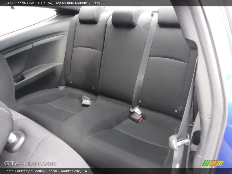 Agean Blue Metallic / Black 2019 Honda Civic EX Coupe