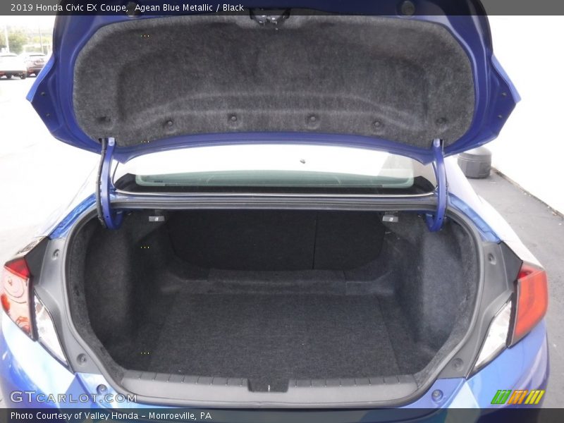 Agean Blue Metallic / Black 2019 Honda Civic EX Coupe