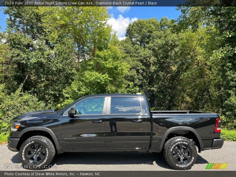  2024 1500 Rebel Night Edition Crew Cab 4x4 Diamond Black Crystal Pearl
