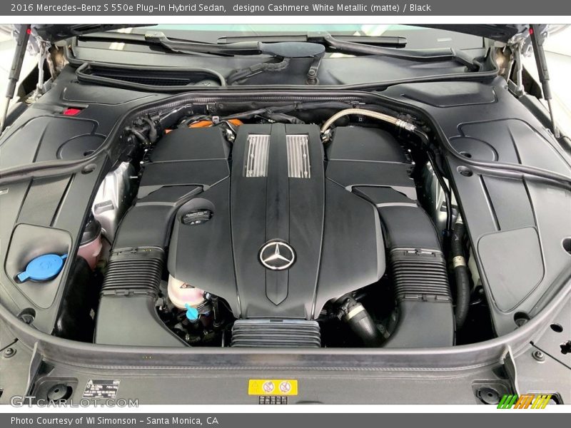 designo Cashmere White Metallic (matte) / Black 2016 Mercedes-Benz S 550e Plug-In Hybrid Sedan