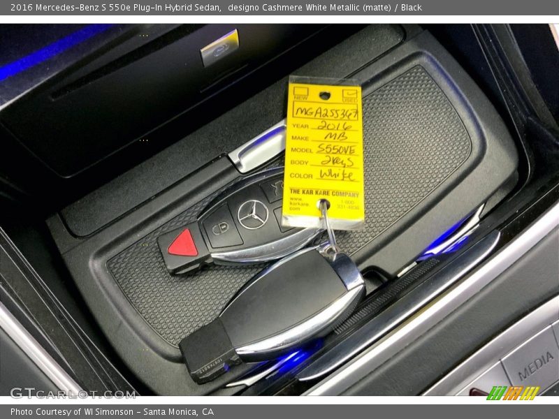 designo Cashmere White Metallic (matte) / Black 2016 Mercedes-Benz S 550e Plug-In Hybrid Sedan