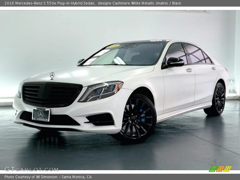 designo Cashmere White Metallic (matte) / Black 2016 Mercedes-Benz S 550e Plug-In Hybrid Sedan