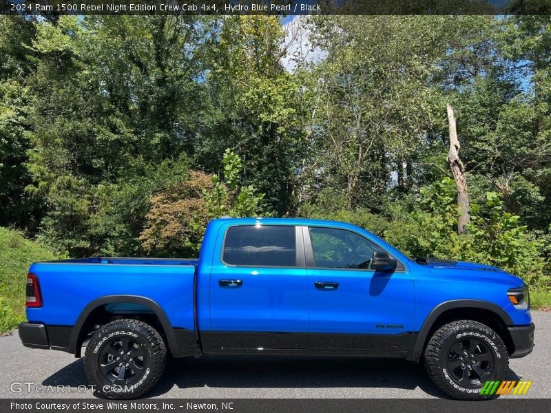 Hydro Blue Pearl / Black 2024 Ram 1500 Rebel Night Edition Crew Cab 4x4