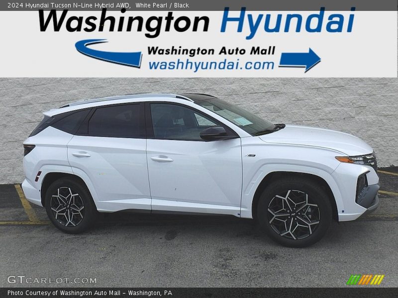 White Pearl / Black 2024 Hyundai Tucson N-Line Hybrid AWD