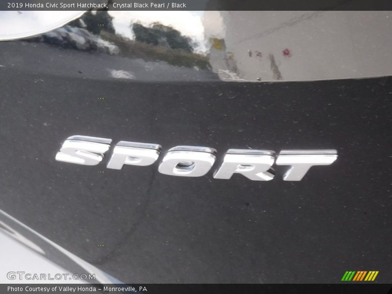 Crystal Black Pearl / Black 2019 Honda Civic Sport Hatchback